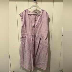 Madewell Lavender linen Sleeveless V-Neck Dress